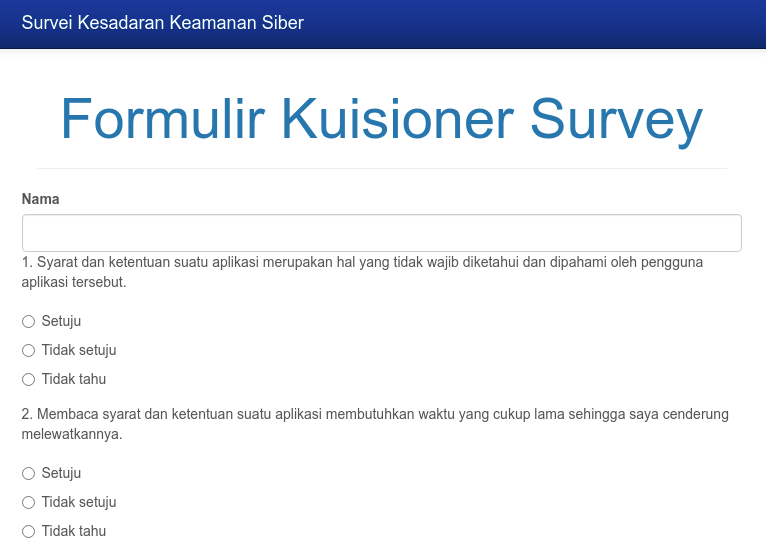 halaman kuisioner